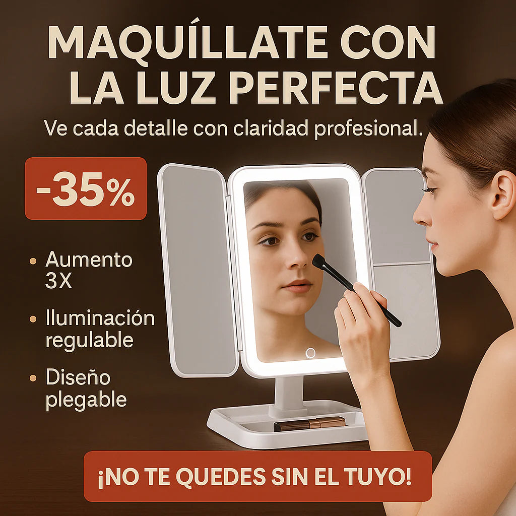 Espejo LED Triplegable Pro de Maquillaje