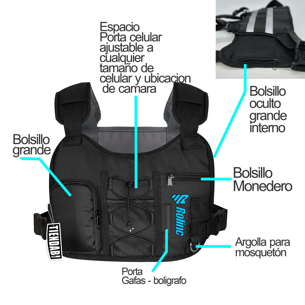 Pechera PortaCel 📱 para Grabación en Moto 🏍️, Ciclismo 🚴 y Caminata 🚶‍♂️