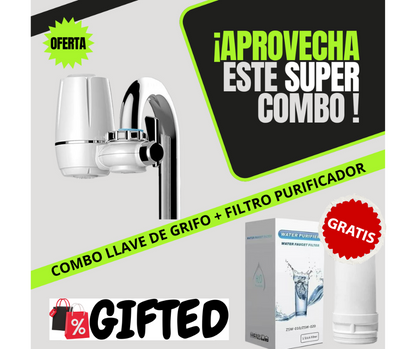 Purificador de Agua WaterPure- Filtro contra Bacterias y Óxido + REPUESTO GRATIS!