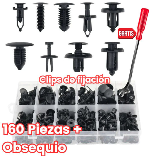 CLIPS DE FIJACION KIT X160 UNIDADES + OBSEQUIO GRATIS🎁