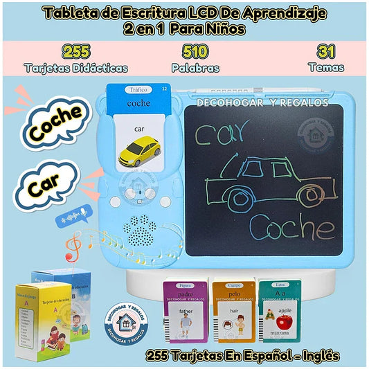 Tablet Magic, Para Dibujar y Aprender INGLES - 255 Tarjetas doble cara🎨