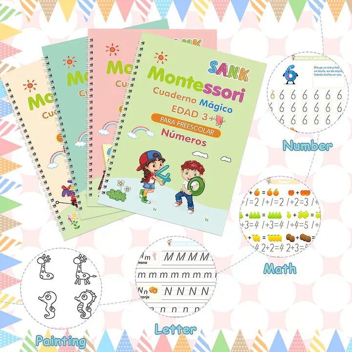 CUADERNO DE PRÁCTICA MAGIC (SET CON 4 CUADERNOS DIFERENTES)😍📝 - ENVÍO GRATIS