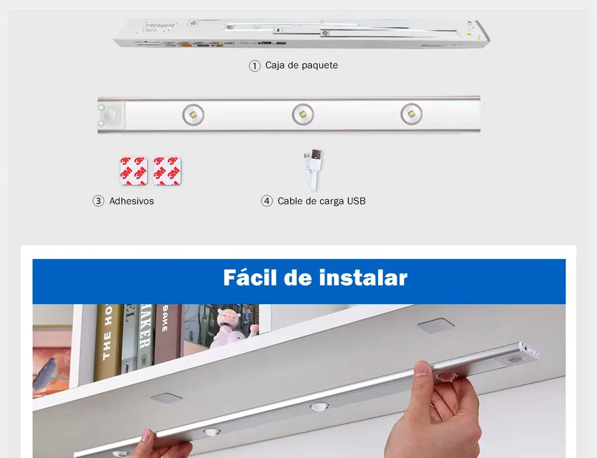 BARRA DE LUZ SUPERLED™ CON SENSOR DE MOVIMIENTO-30CM