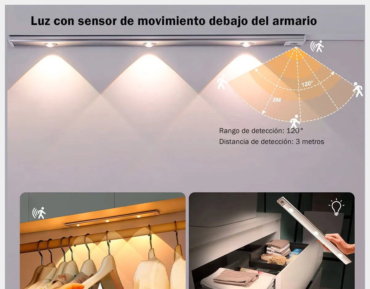 BARRA DE LUZ SUPERLED™ CON SENSOR DE MOVIMIENTO-30CM