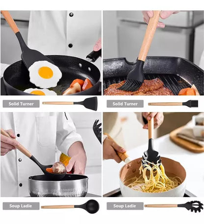 SiliconChef™ -Set x 12 Utensilios De Silicona Antiadherentes