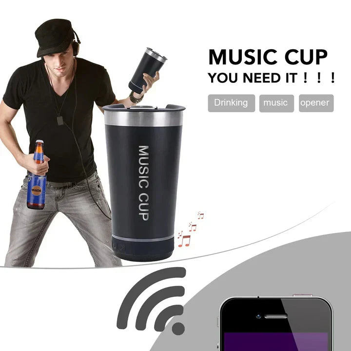 TermoSonido🎶:Vaso Térmico Parlante 3 en 1 🥤(Térmico, Audioritmico, Destapador)