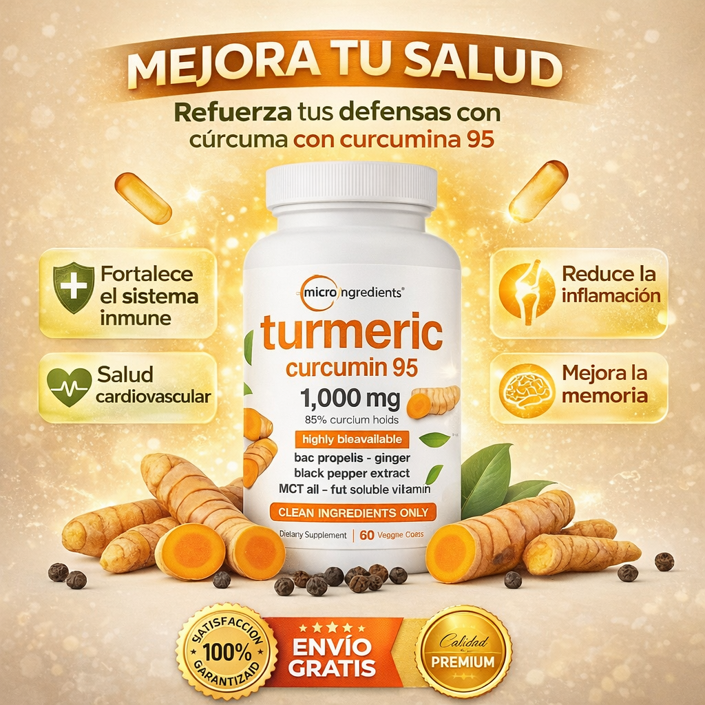 Turmeric Curcumin - Antiinflamatorio Natural Más Potente – Cúrcuma 95%